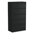 Alera 36 in W 5 Drawer File Cabinets, Black, Legal; Letter; A4; A5 17639